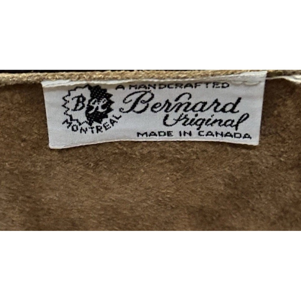 Vtg Bernard Originals Canada Leather Purse Navy Blue Push Clasp Open Suede Lined - Picture 4 of 6